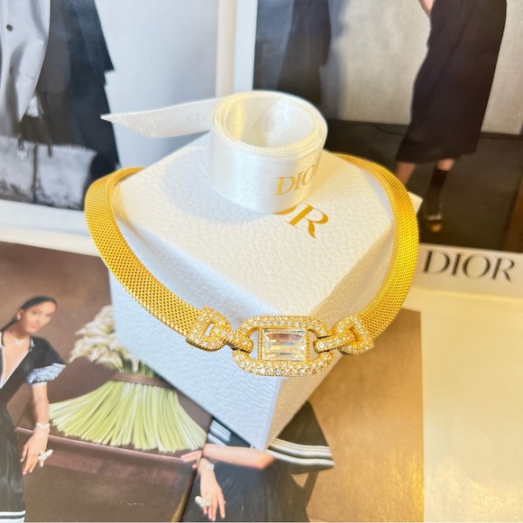DIOR Dignity Pendant Gold Plated Christian Dior Choker - Picture 10 of 12